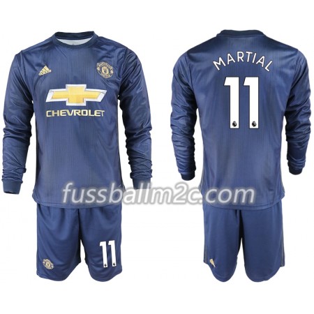 Fußballtrikots Manchester United MARTIAL 11 Kinder Ausweich Trikotsatz 2018-2019 Langarm